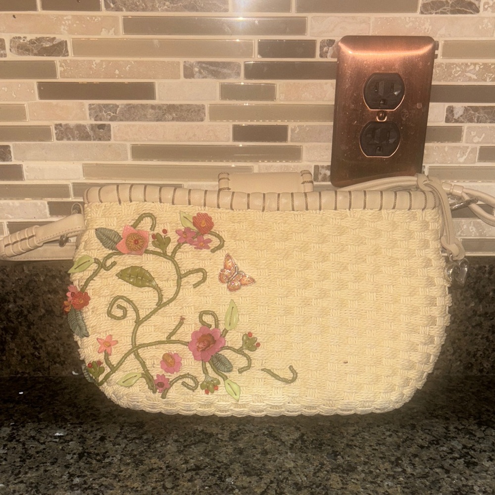 Brighton Cream Floral Embroidered Tote